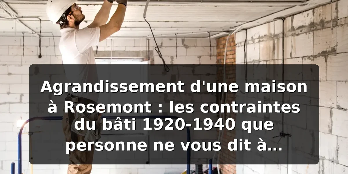 Agrandissement maison Rosemont — contraintes bâti 1920-1940