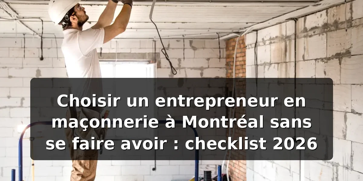 Entrepreneur en maçonnerie à Montréal : checklist 2026 — illustration