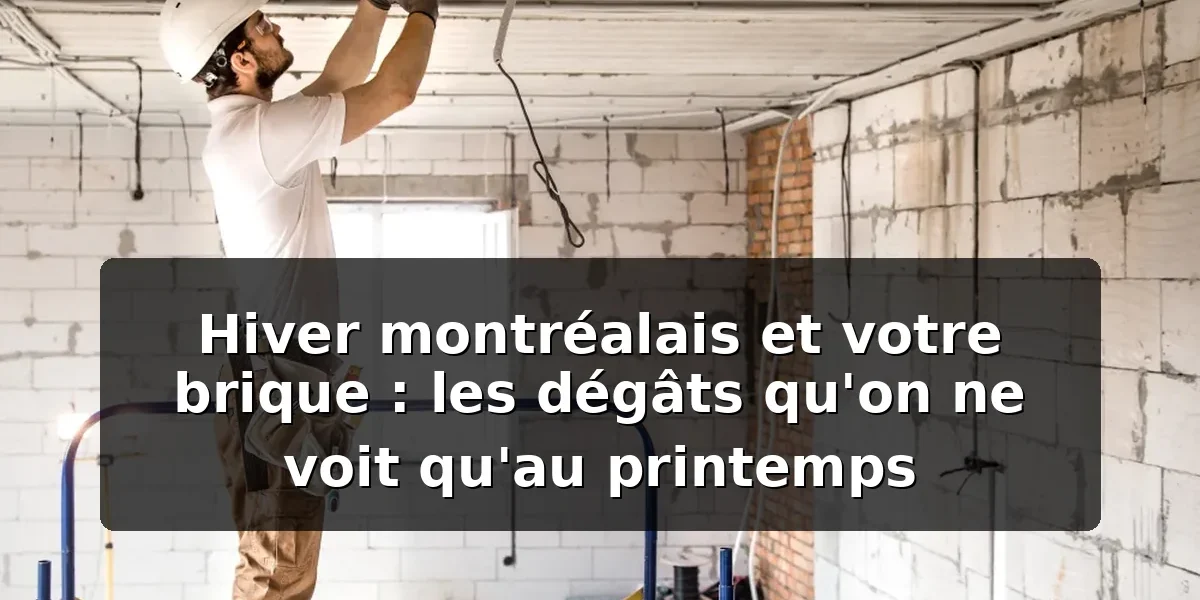 Dégâts hivernaux sur un mur de brique à Montréal — illustration
