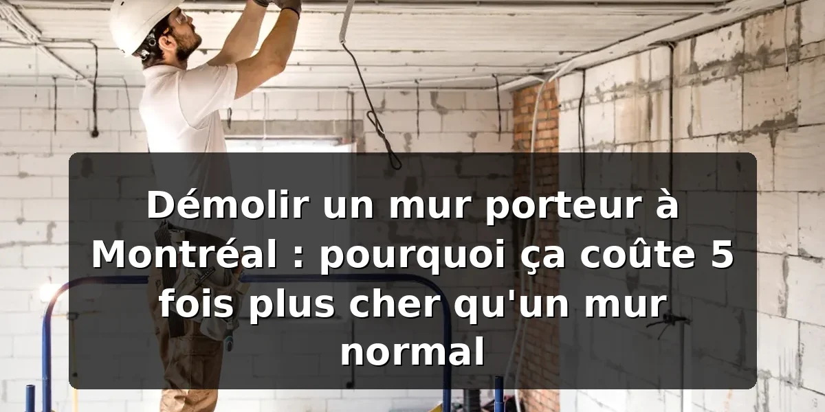 Mur porteur Montréal : pourquoi la démolition coûte 5x plus — illustration