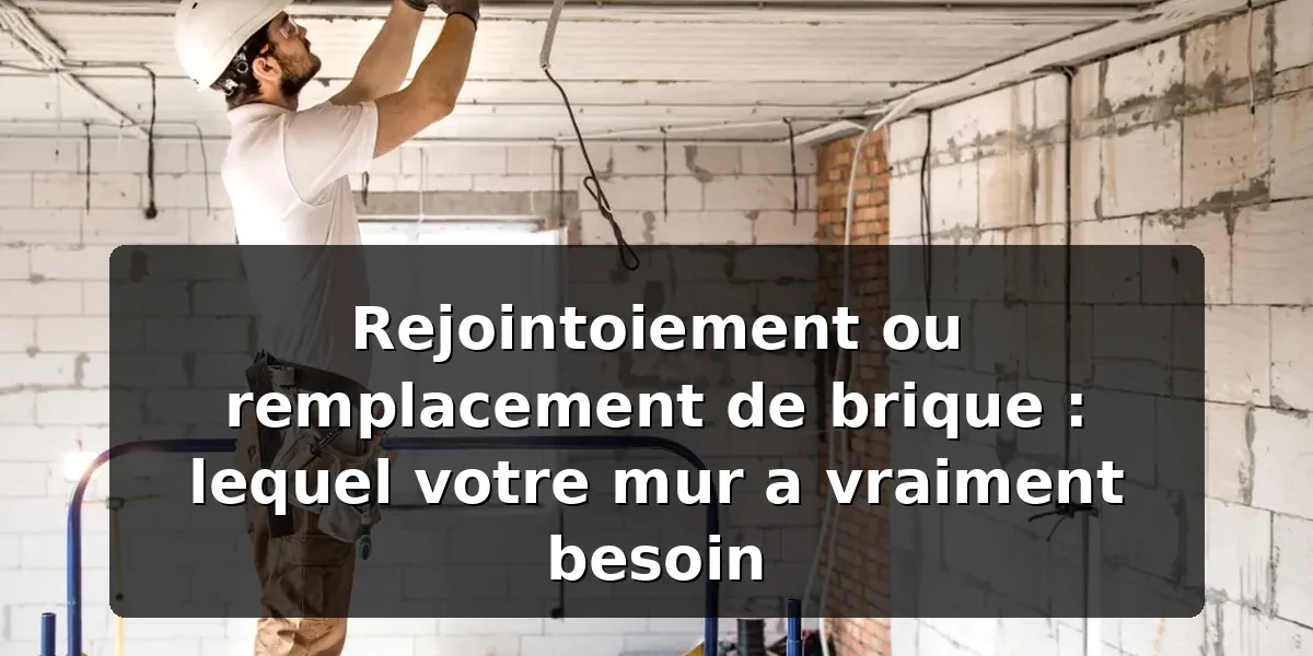 Rejointoiement ou remplacement brique : comment choisir Rejointoiement ou remplacement brique : comment choisir — illustration