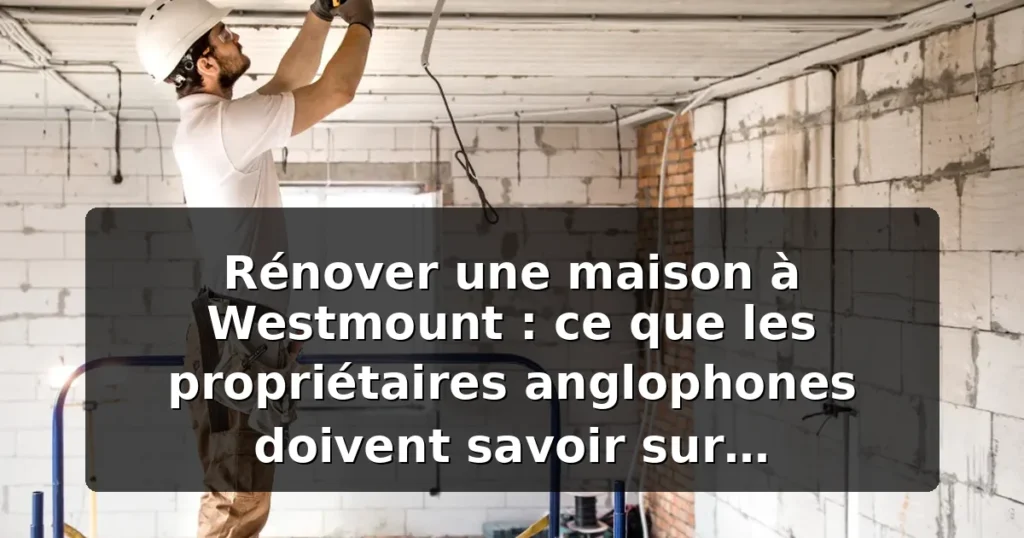 Rénovation maison Westmount propriétaires — illustration