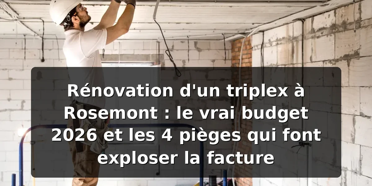 Rénovation triplex Rosemont budget 2026 — illustration
